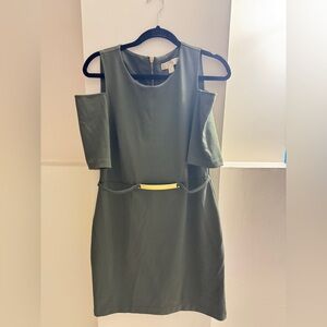Elegant Olive Green Cold Shoulder Dress